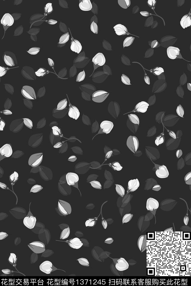 花卉满版散花大牌风数码印花华亿平台下载（图片编号: 1371245） - 瓦栏（Walan）