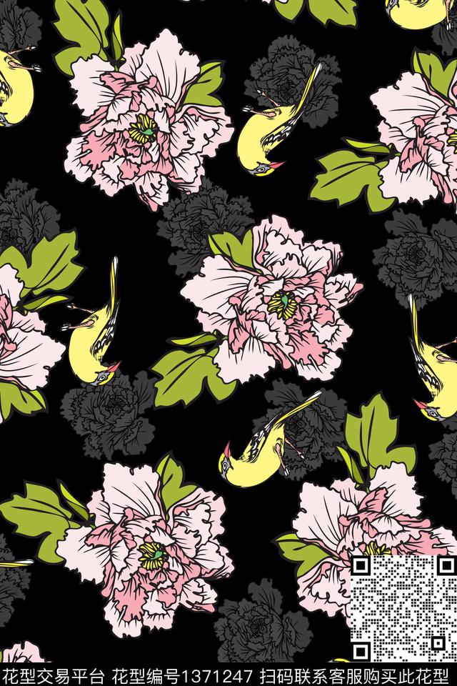 花卉花瓣大牌风数码印花华亿平台下载（图片编号: 1371247） - 瓦栏（Walan）