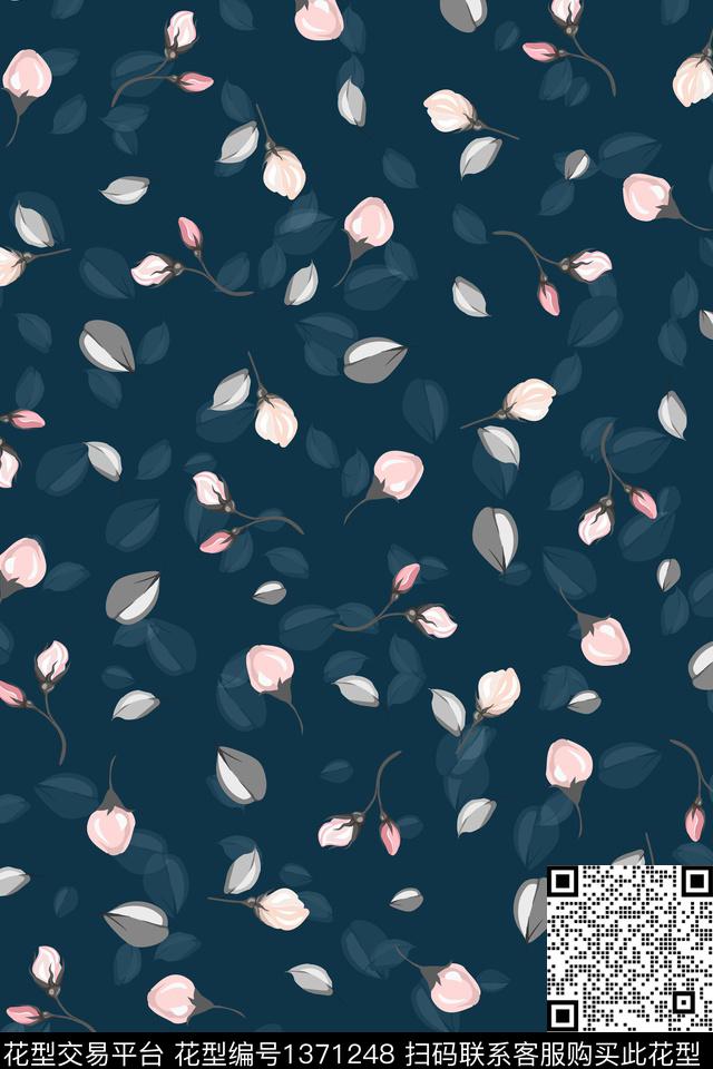 花卉满版散花大牌风数码印花华亿平台下载（图片编号: 1371248） - 瓦栏（Walan）