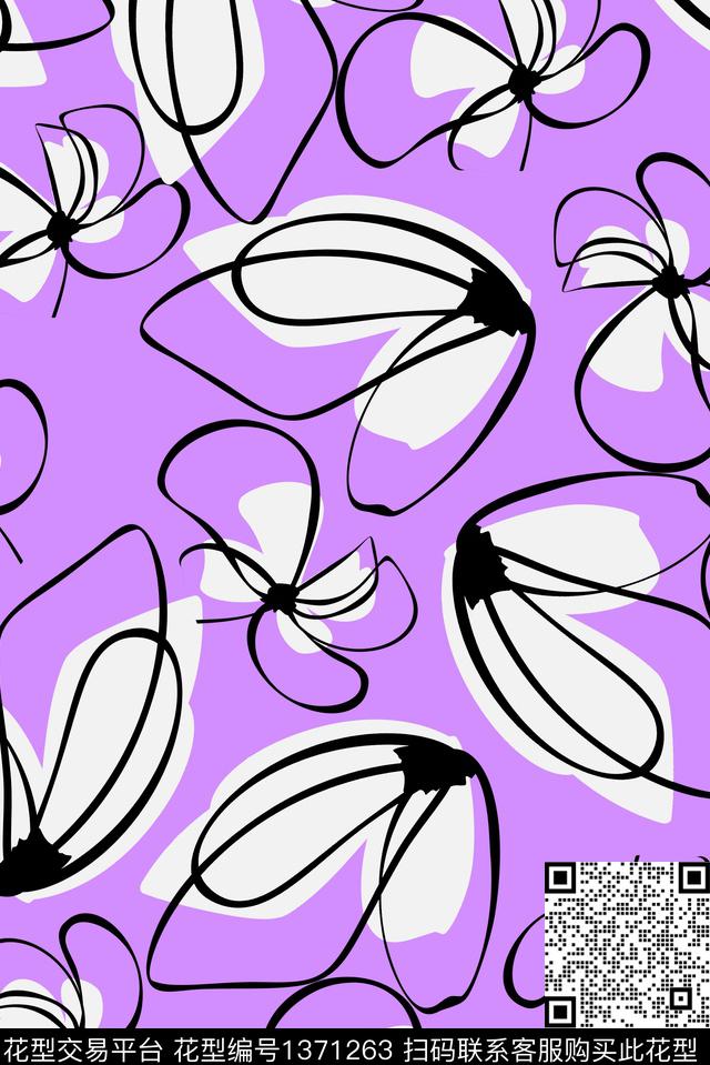 大牌风矢量抽象花卉传统印花华亿平台下载（图片编号: 1371263） - 瓦栏（Walan）