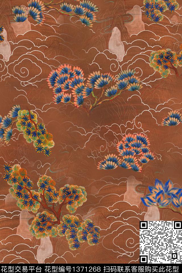 香云纱真丝中国风数码印花华亿平台下载（图片编号: 1371268） - 瓦栏（Walan）