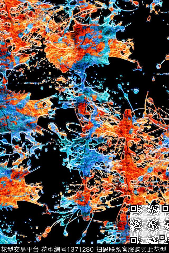 抽象男装户外家居服数码印花华亿平台下载（图片编号: 1371280） - 瓦栏（Walan）