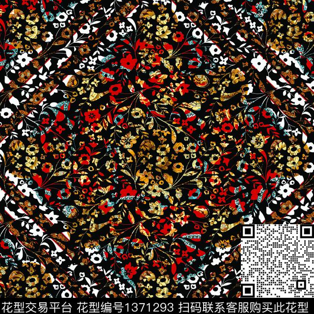 几何抽象小碎花传统印花华亿平台下载（图片编号: 1371293） - 瓦栏（Walan）