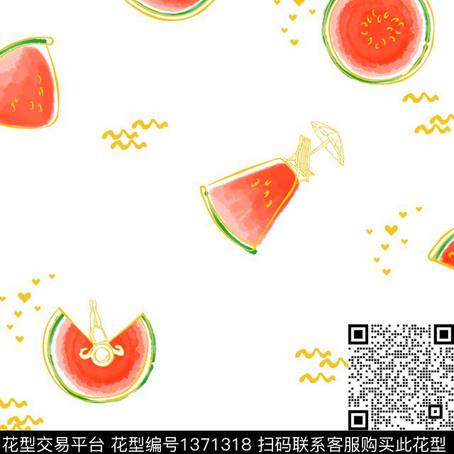 时尚水果水彩传统印花华亿平台下载（图片编号: 1371318） - 瓦栏（Walan）