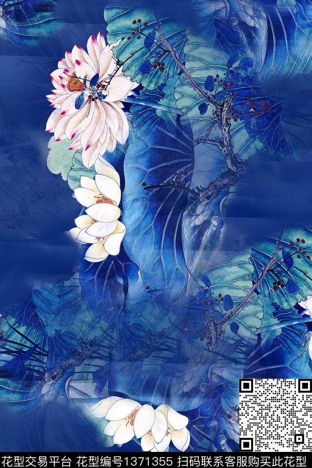 旗袍香云纱真丝数码印花华亿平台下载（图片编号: 1371355） - 瓦栏（Walan）