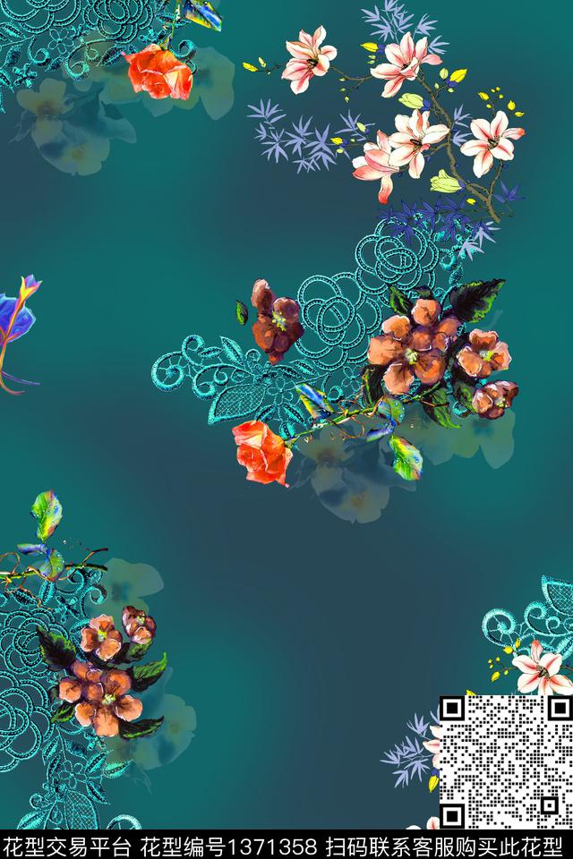 旗袍香云纱真丝数码印花华亿平台下载（图片编号: 1371358） - 瓦栏（Walan）