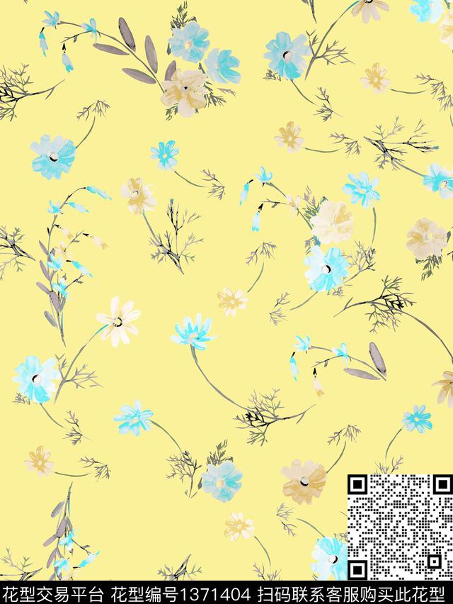 时尚花卉大牌风数码印花华亿平台下载（图片编号: 1371404） - 瓦栏（Walan）