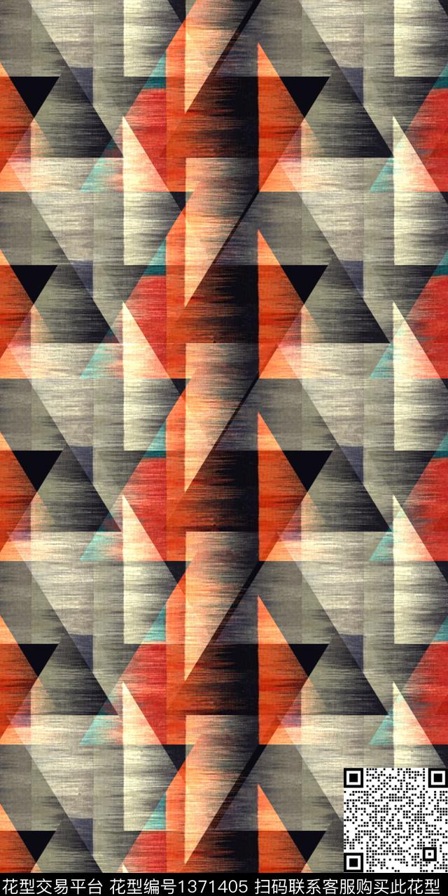 肌理洋阳---几何连衣裙传统印花华亿平台下载（图片编号: 1371405） - 瓦栏（Walan）