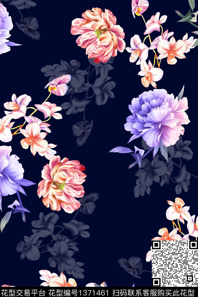 绿植树叶花卉大牌风数码印花华亿平台下载（图片编号: 1371461） - 瓦栏（Walan）