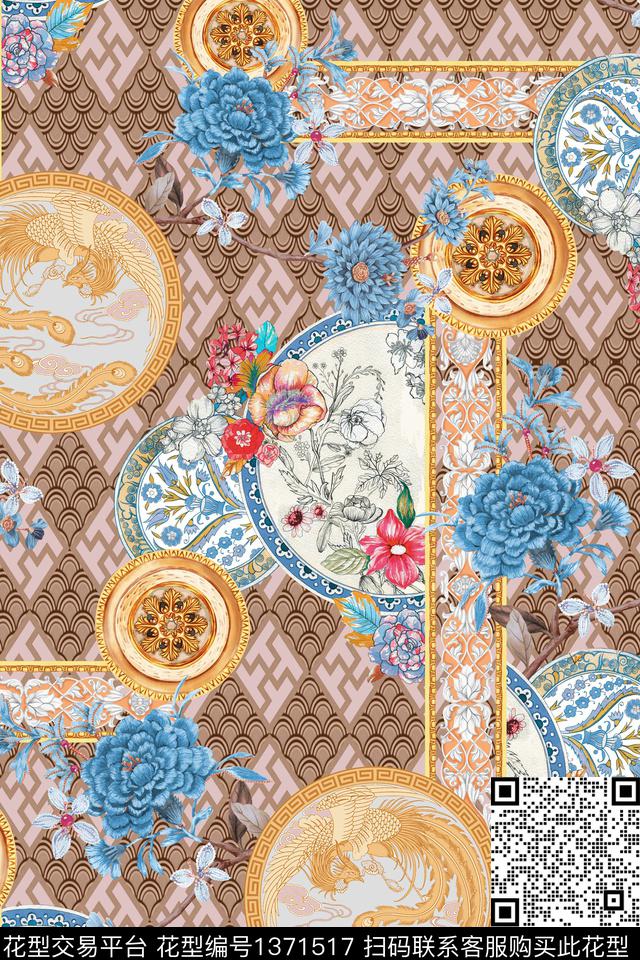 民族风大牌风真丝数码印花华亿平台下载（图片编号: 1371517） - 瓦栏（Walan）