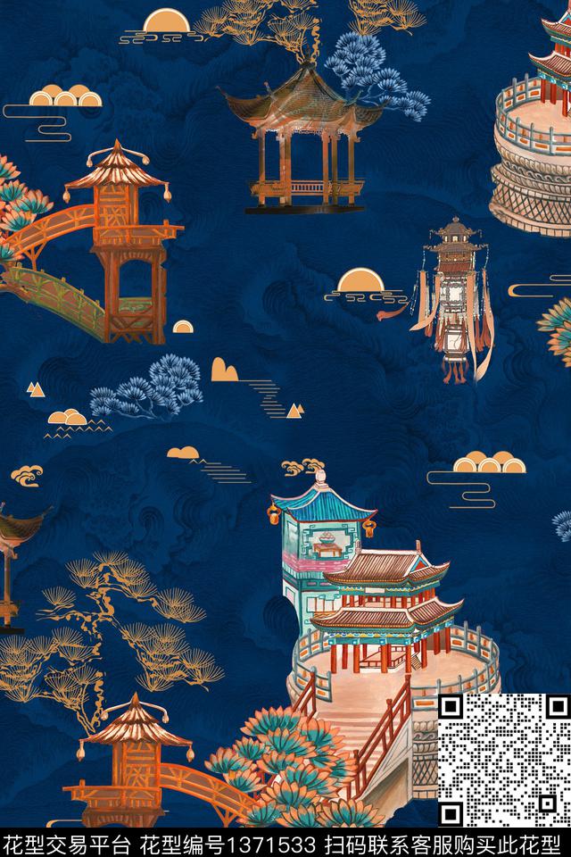 底纹香云纱中国风数码印花华亿平台下载（图片编号: 1371533） - 瓦栏（Walan）