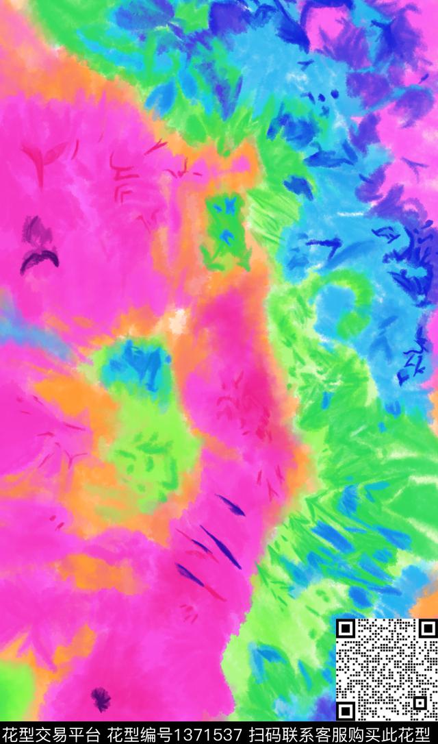 趋势华亿平台水墨风扎染华亿平台数码印花华亿平台下载（图片编号: 1371537） - 瓦栏（Walan）