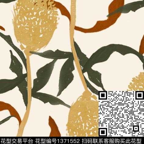 彩底花卉鸢尾花插画数码印花华亿平台下载（图片编号: 1371552） - 瓦栏（Walan）