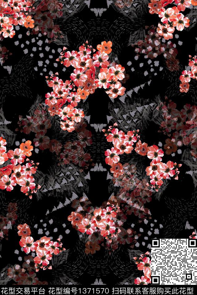 几何格子民族风数码印花华亿平台下载（图片编号: 1371570） - 瓦栏（Walan）