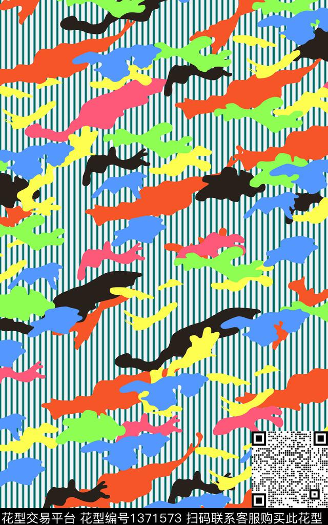 趣味条纹几何传统印花华亿平台下载（图片编号: 1371573） - 瓦栏（Walan）