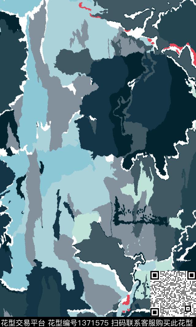 几何男装迷彩数码印花华亿平台下载（图片编号: 1371575） - 瓦栏（Walan）