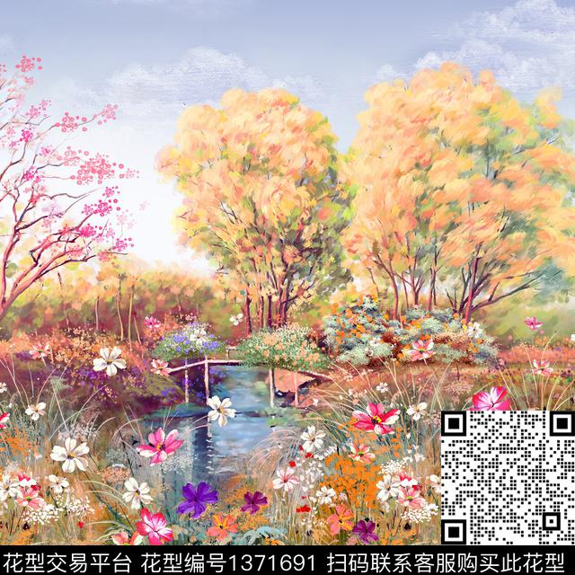 树林数码华亿平台大牌风数码印花华亿平台下载（图片编号: 1371691） - 瓦栏（Walan）