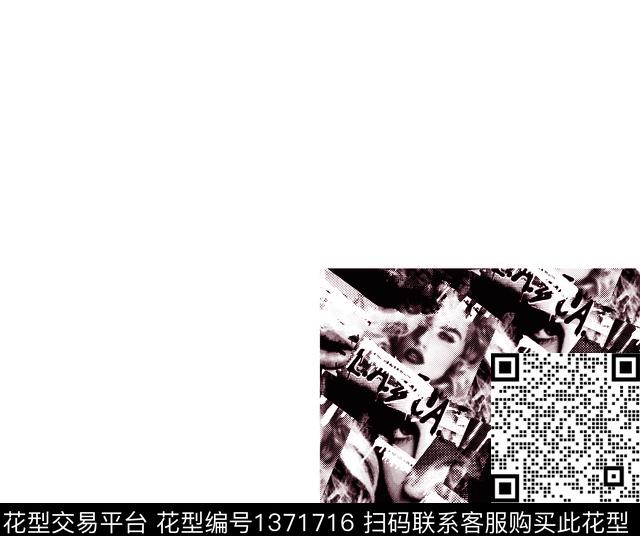 几何人物女装数码印花华亿平台下载（图片编号: 1371716） - 瓦栏（Walan）