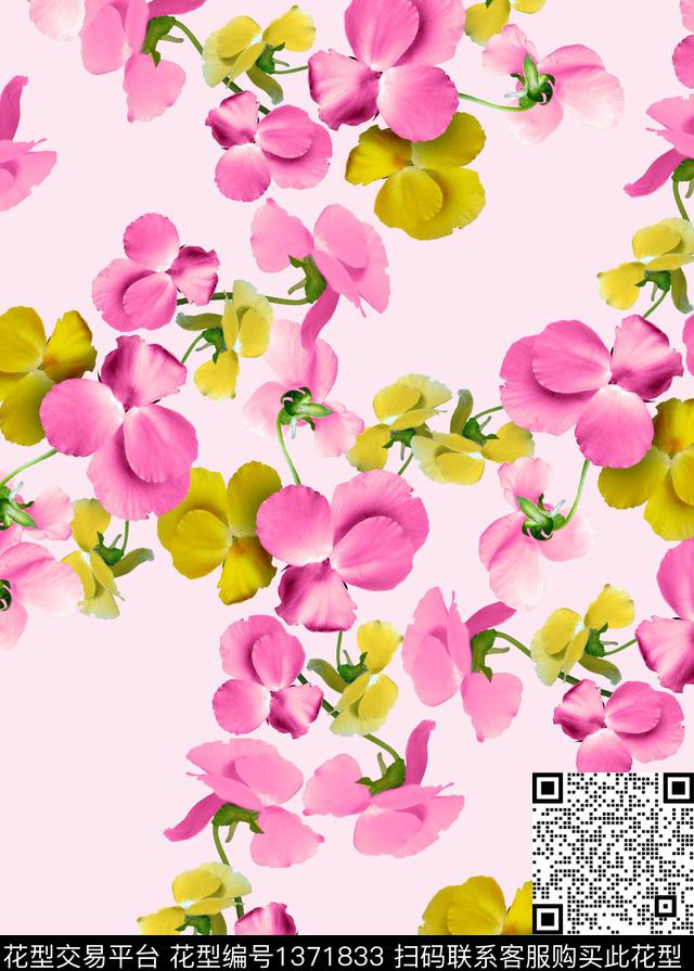 数码华亿平台女装花卉数码印花华亿平台下载（图片编号: 1371833） - 瓦栏（Walan）