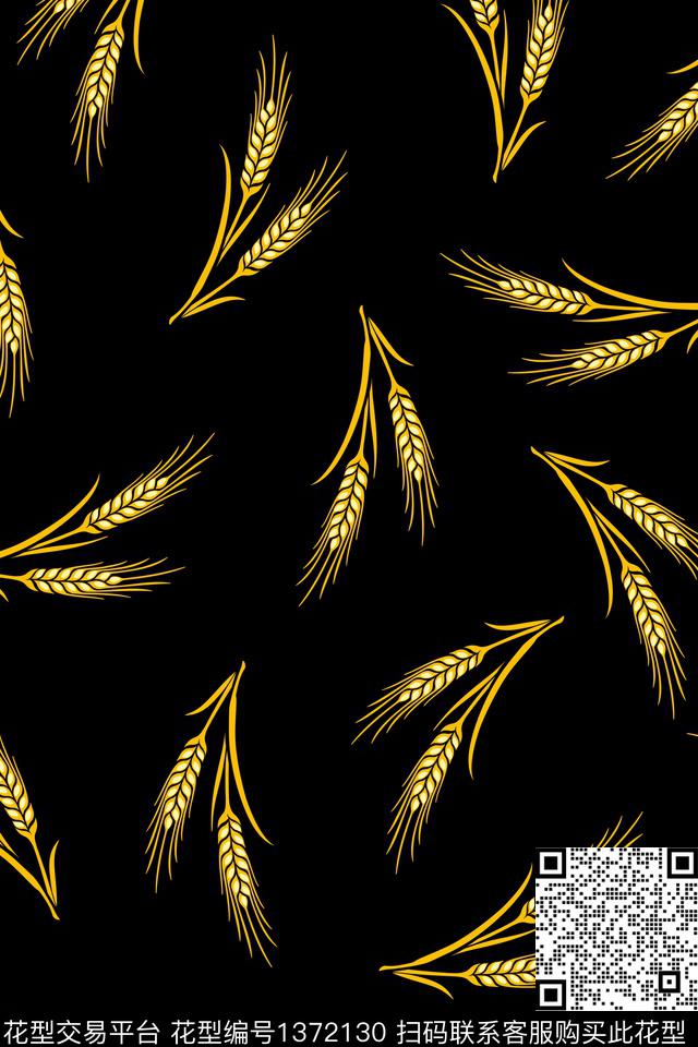 麦穗大牌风植物数码印花华亿平台下载（图片编号: 1372130） - 瓦栏（Walan）