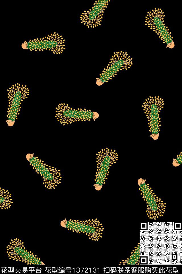 大牌风植物抽象数码印花华亿平台下载（图片编号: 1372131） - 瓦栏（Walan）
