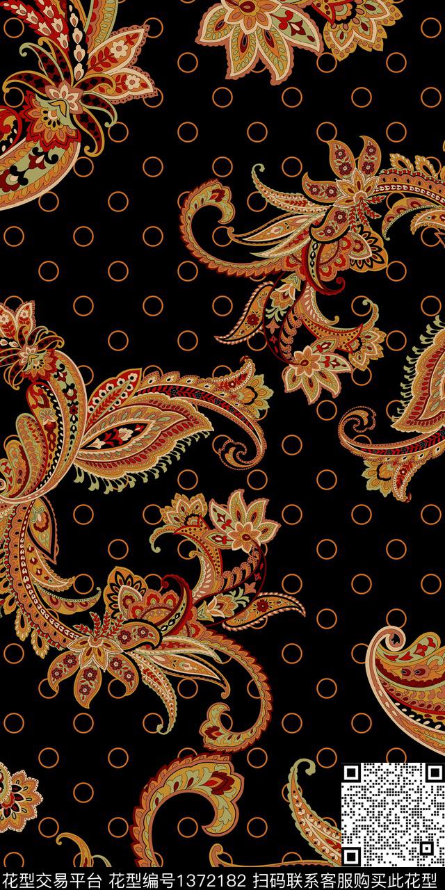 几何佩斯利抽象数码印花华亿平台下载（图片编号: 1372182） - 瓦栏（Walan）