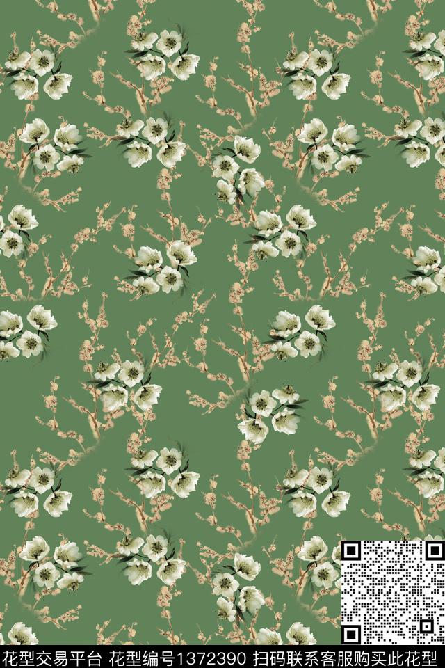 连衣裙小清新棉麻传统印花华亿平台下载（图片编号: 1372390） - 瓦栏（Walan）