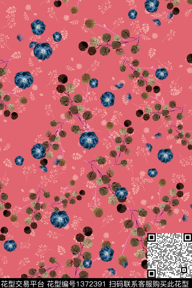 连衣裙小清新棉麻传统印花华亿平台下载（图片编号: 1372391） - 瓦栏（Walan）