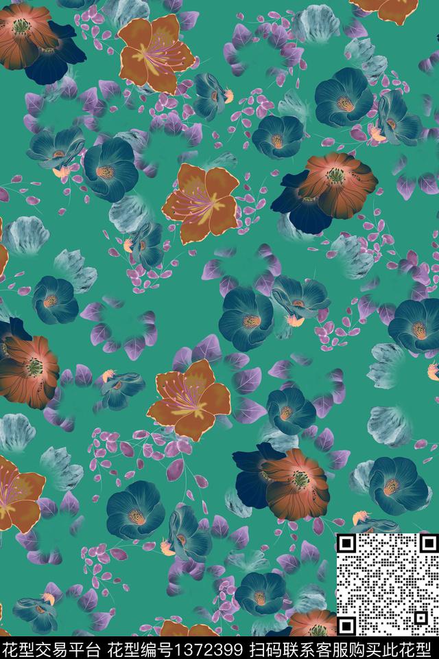 连衣裙小清新棉麻传统印花华亿平台下载（图片编号: 1372399） - 瓦栏（Walan）