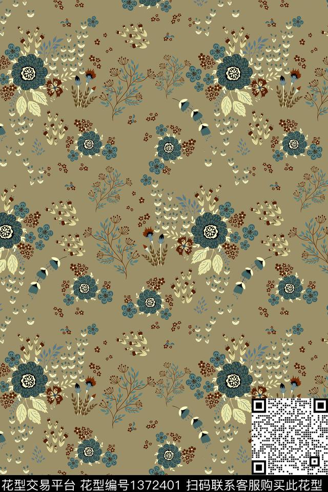 连衣裙小清新棉麻传统印花华亿平台下载（图片编号: 1372401） - 瓦栏（Walan）