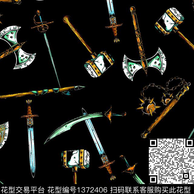 涂鸦时尚餐具数码印花华亿平台下载（图片编号: 1372406） - 瓦栏（Walan）