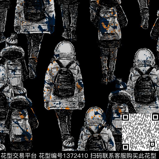 涂鸦时尚餐具数码印花华亿平台下载（图片编号: 1372410） - 瓦栏（Walan）