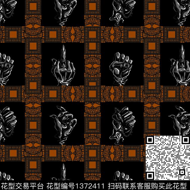 涂鸦时尚餐具数码印花华亿平台下载（图片编号: 1372411） - 瓦栏（Walan）