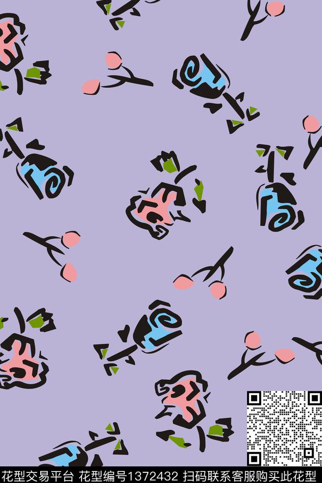 复古花卉小碎花传统印花华亿平台下载（图片编号: 1372432） - 瓦栏（Walan）