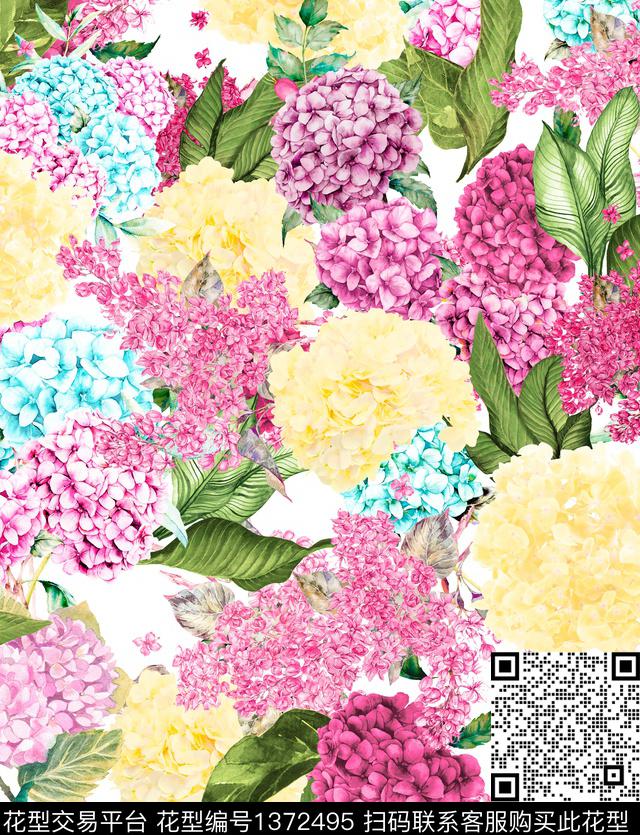 复古花卉线条花卉传统印花华亿平台下载（图片编号: 1372495） - 瓦栏（Walan）