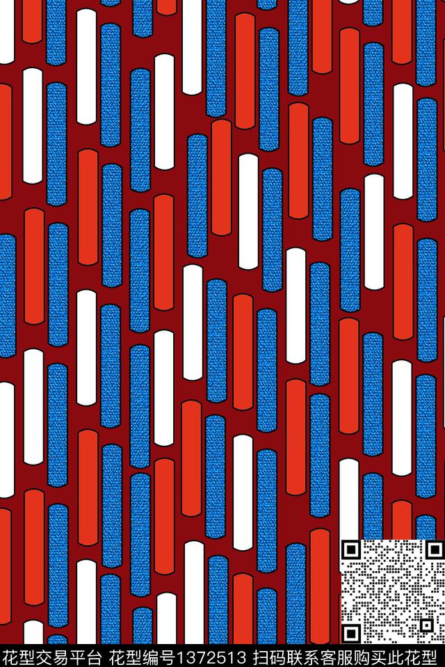 几何休闲风长方块数码印花华亿平台下载（图片编号: 1372513） - 瓦栏（Walan）