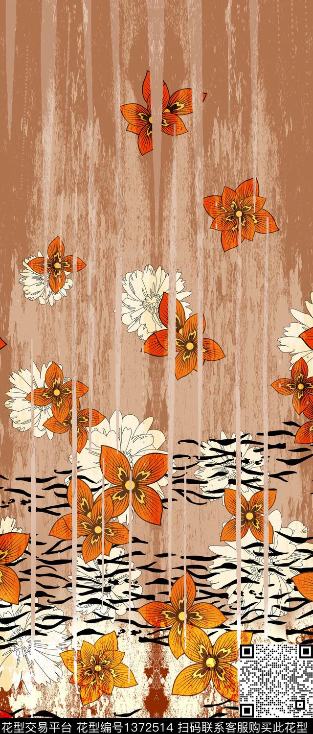 连衣裙女装花卉传统印花华亿平台下载（图片编号: 1372514） - 瓦栏（Walan）