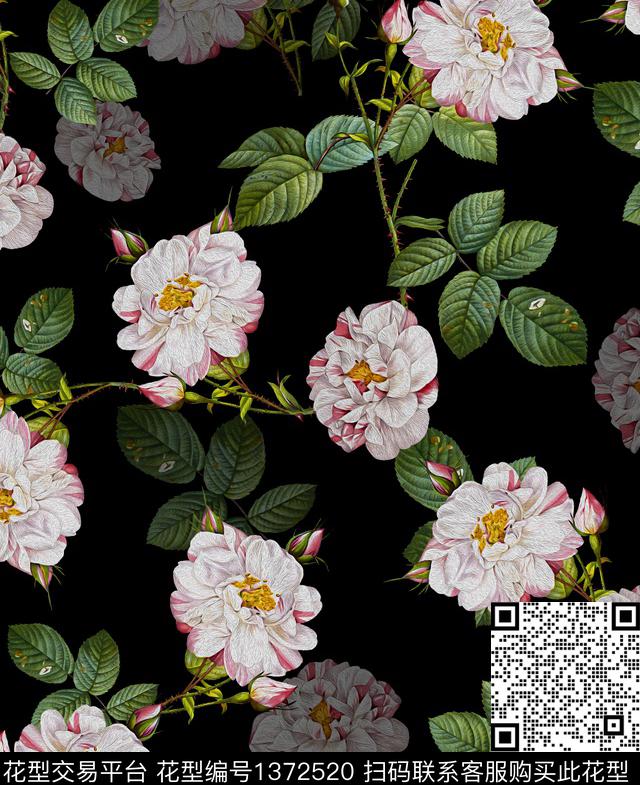 连衣裙女装花卉传统印花华亿平台下载（图片编号: 1372520） - 瓦栏（Walan）