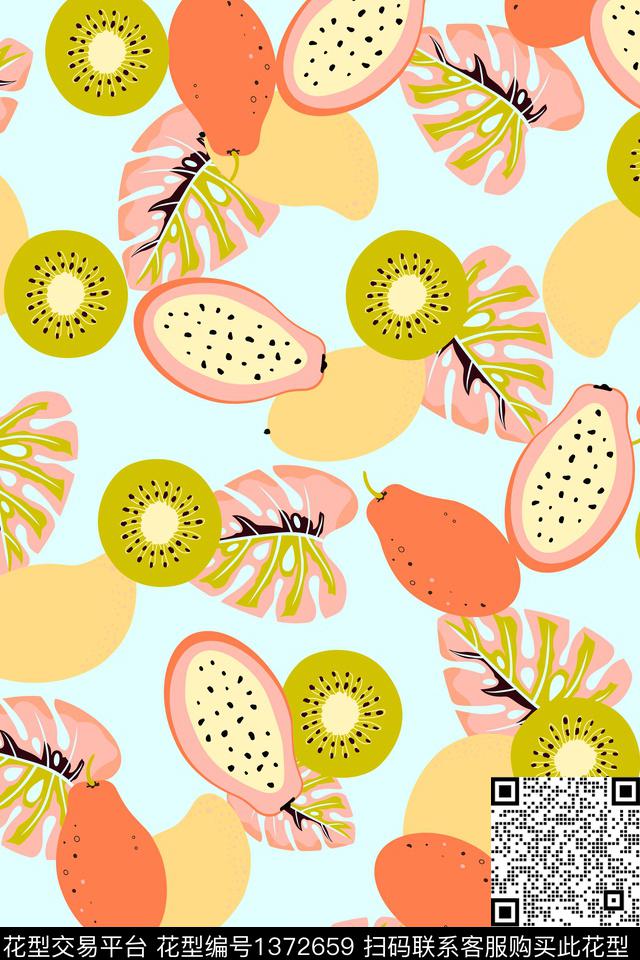 水果大牌风热带华亿平台数码印花华亿平台下载（图片编号: 1372659） - 瓦栏（Walan）