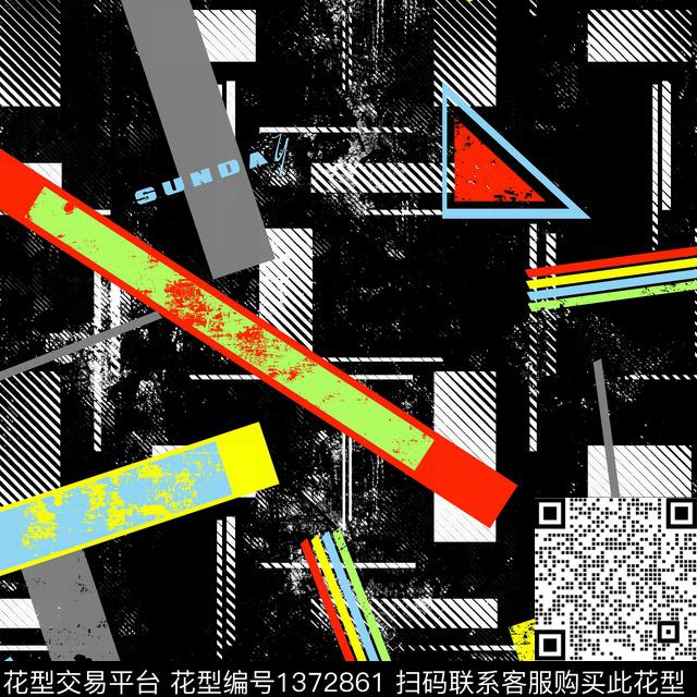 几何纸印花抽象男装传统印花华亿平台下载（图片编号: 1372861） - 瓦栏（Walan）