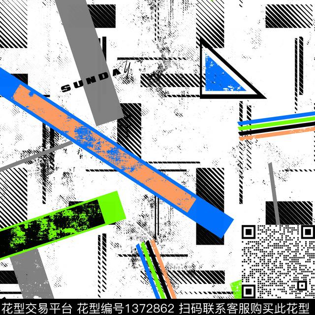 几何纸印花抽象男装传统印花华亿平台下载（图片编号: 1372862） - 瓦栏（Walan）