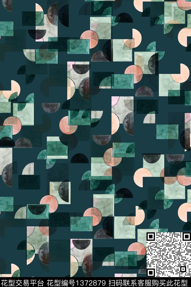 几何大牌风休闲数码印花华亿平台下载（图片编号: 1372879） - 瓦栏（Walan）