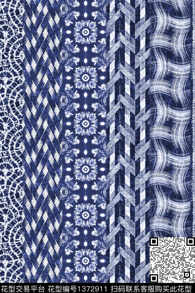 几何扎染华亿平台大牌风数码印花华亿平台下载（图片编号: 1372911） - 瓦栏（Walan）