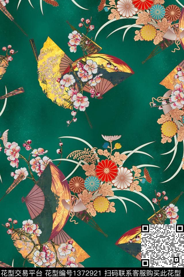 香云纱中国风复古旗袍花数码印花华亿平台下载（图片编号: 1372921） - 瓦栏（Walan）