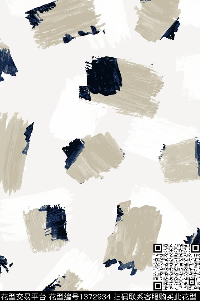 肌理笔触抽象数码印花华亿平台下载（图片编号: 1372934） - 瓦栏（Walan）
