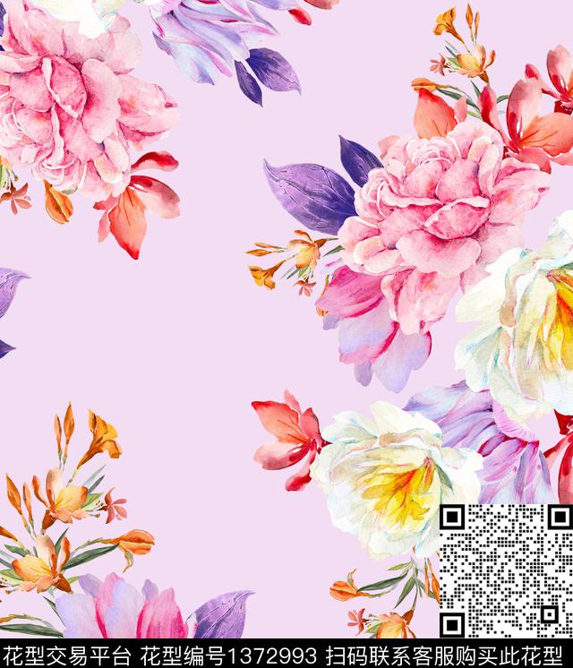 女装花卉数码印花华亿平台下载（图片编号: 1372993） - 瓦栏（Walan）