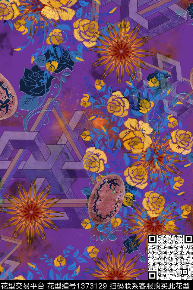 大牌风植物小清新数码印花华亿平台下载（图片编号: 1373129） - 瓦栏（Walan）