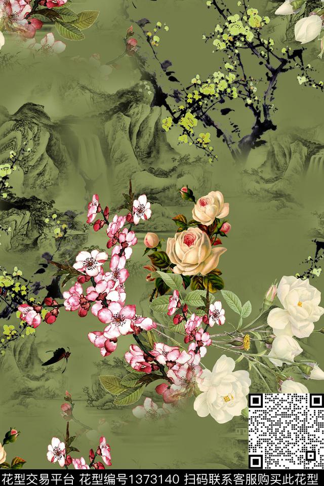 连衣裙女装复古传统印花华亿平台下载（图片编号: 1373140） - 瓦栏（Walan）