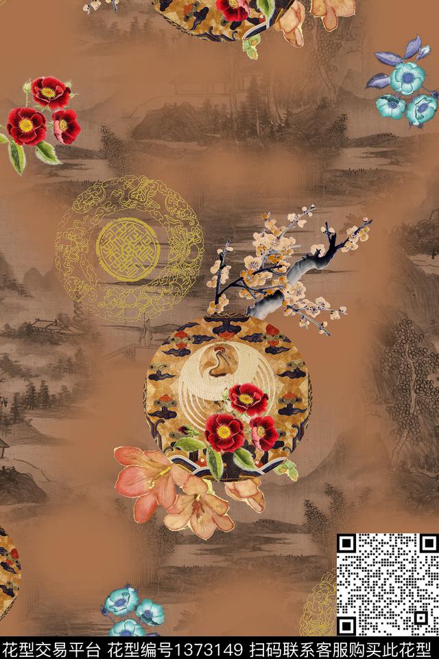 连衣裙女装复古传统印花华亿平台下载（图片编号: 1373149） - 瓦栏（Walan）