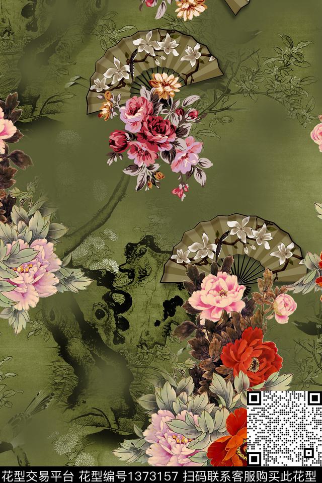 连衣裙女装复古传统印花华亿平台下载（图片编号: 1373157） - 瓦栏（Walan）